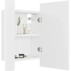 vidaXL - Led-spiegelkast - Wit - Bewerkt hout