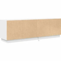 vidaXL - LED TV-meubel met 2 lades en 4 deuren - Wit - Hout - 160.5x41x50 cm