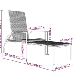 vidaXL - Ligbed - Bruin - Poly rattan