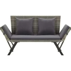 vidaXL - Ligbed - Grijs - Poly rattan
