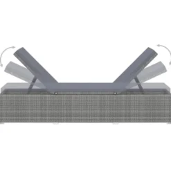 vidaXL - Ligbed - Grijs - Poly rattan