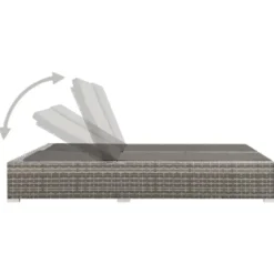 vidaXL - Ligbed - Grijs - Poly rattan