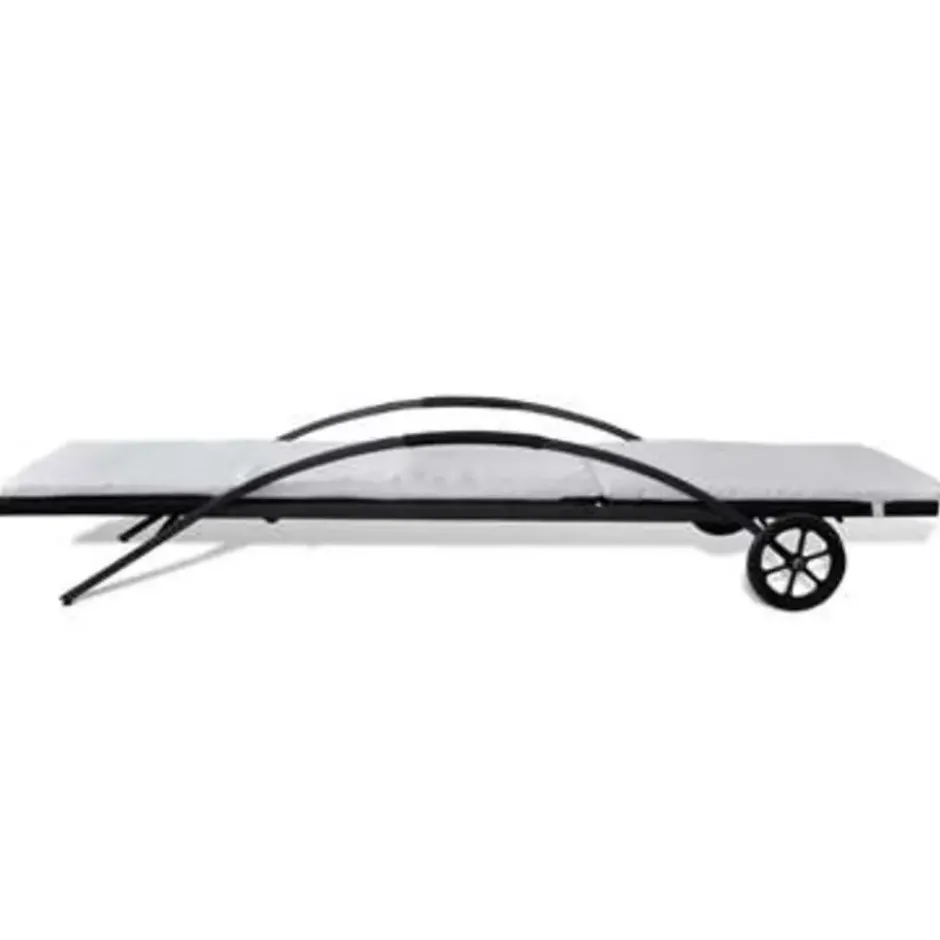 vidaXL - Ligbed - Zwart - Poly rattan