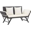 vidaXL - Ligbed - Zwart - Poly rattan