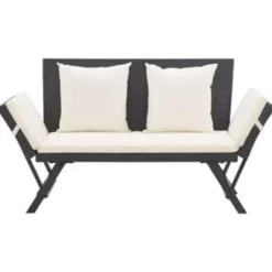 vidaXL - Ligbed - Zwart - Poly rattan