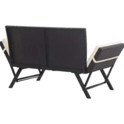 vidaXL - Ligbed - Zwart - Poly rattan