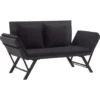 vidaXL - Ligbed - Zwart - Poly rattan