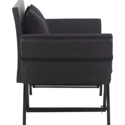 vidaXL - Ligbed - Zwart - Poly rattan