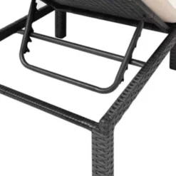 vidaXL - Ligbed - Zwart - Poly rattan