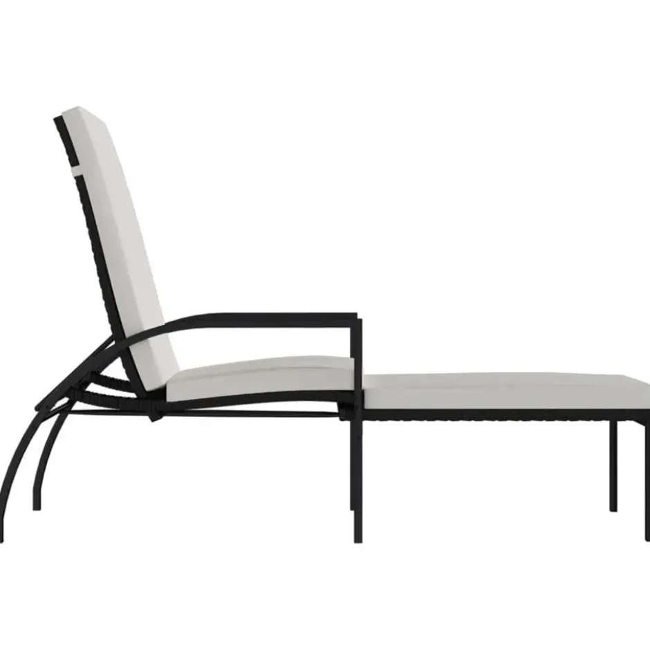 vidaXL - Ligbed - Zwart - Poly rattan