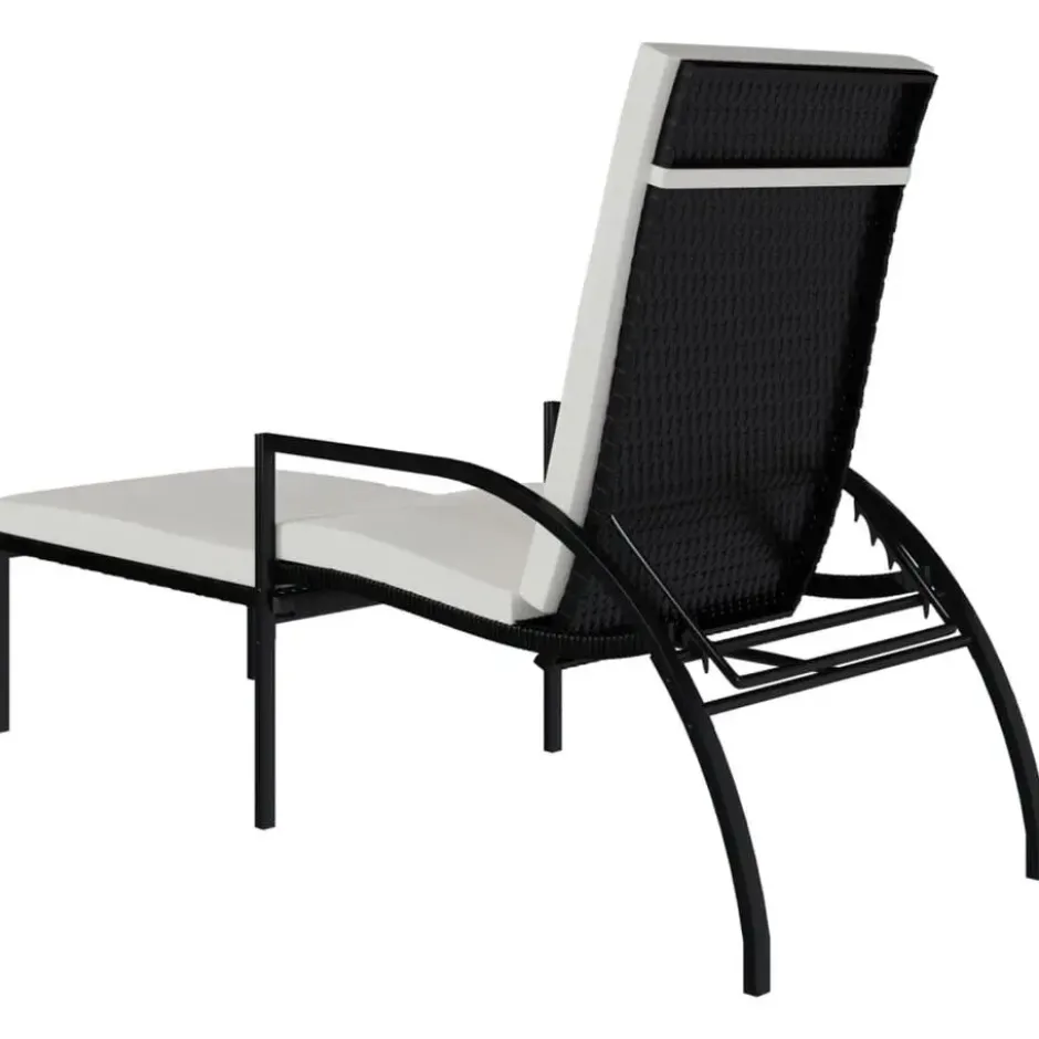 vidaXL - Ligbed - Zwart - Poly rattan