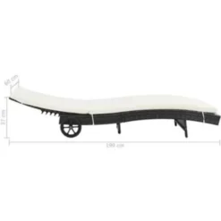 vidaXL - Ligbed - Zwart - Poly rattan