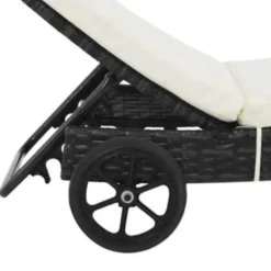 vidaXL - Ligbed - Zwart - Poly rattan