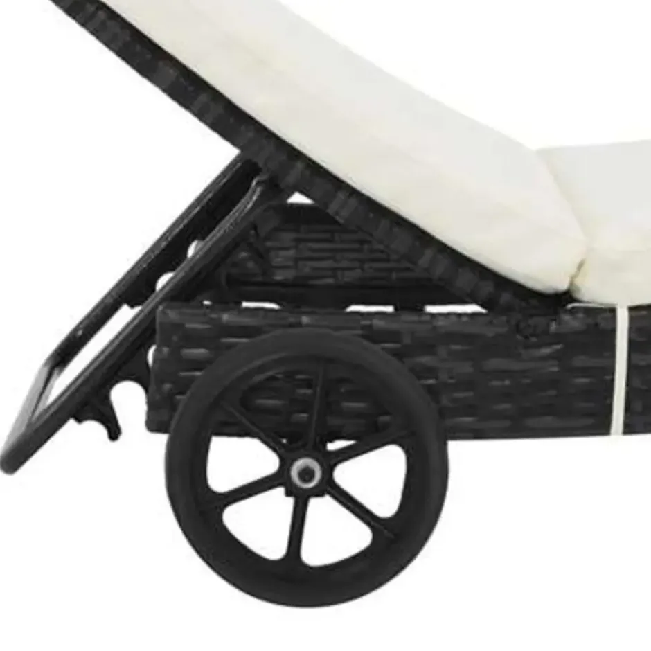 vidaXL - Ligbed - Zwart - Poly rattan