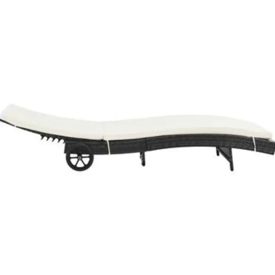 vidaXL - Ligbed - Zwart - Poly rattan