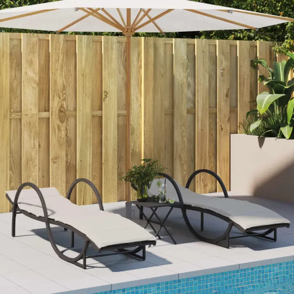 vidaXL - Ligbed - Zwart - Poly rattan
