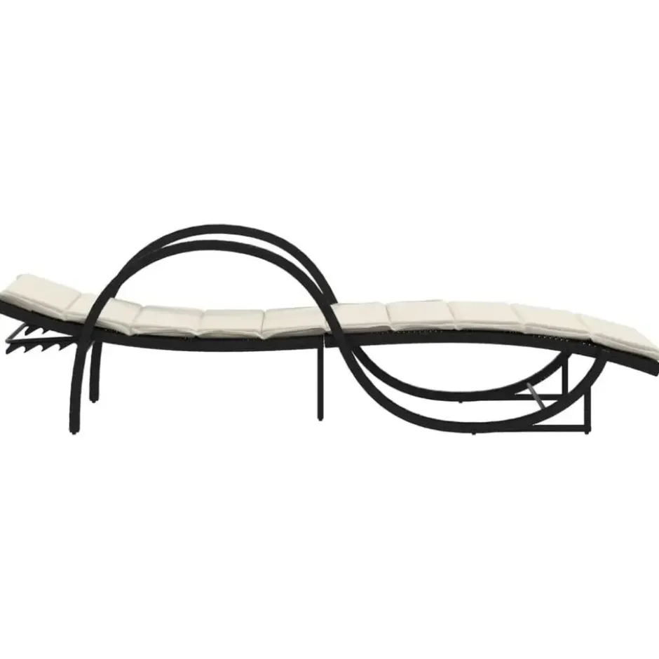 vidaXL - Ligbed - Zwart - Poly rattan