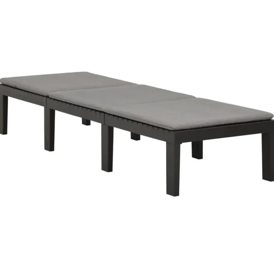 vidaXL - Ligstoel - Antraciet - Kunststof