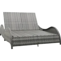 vidaXL - Ligstoel - Antraciet - Poly rattan - 200 x 132 x 45 cm