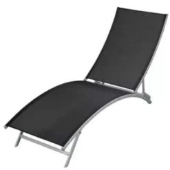 vidaXL - Ligstoelen - Zwart - Stof