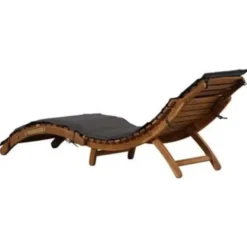 vidaXL - Ligstoel - Grijs - Hout