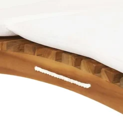 vidaXL - Ligstoel - Wit - Teakhout