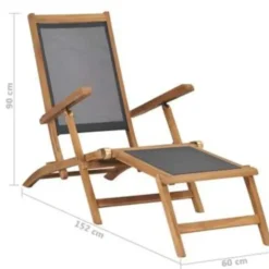 vidaXL - Ligstoel - Zwart - Hout