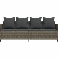 vidaXL - loungebank - Grijs - Poly rattan