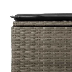 vidaXL Loungebank voor 2 met kussens poly rattan - Grijs krukken 110x55x37 cm