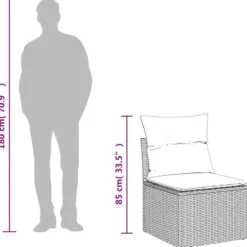 vidaXL Loungebank 2 zits met crème kussens en salontafel - Zwart 110x62x69 cm