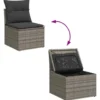vidaXL Loungebank 2 zits met kussens poly rattan - Grijs - 110x62x69 cm