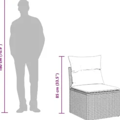 vidaXL Loungebank 2 zits met kussens poly rattan - Grijs - 110x62x69 cm