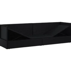 vidaXL - Loungebank - Zwart - Poly rattan