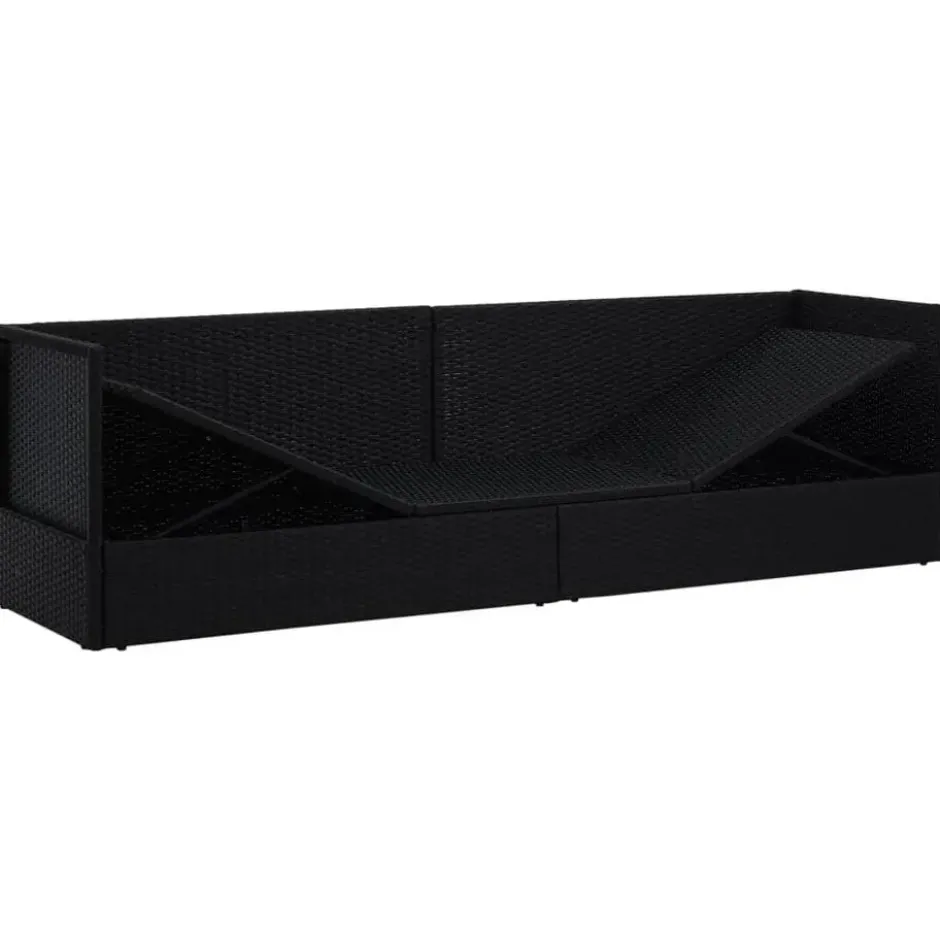 vidaXL - Loungebank - Zwart - Poly rattan