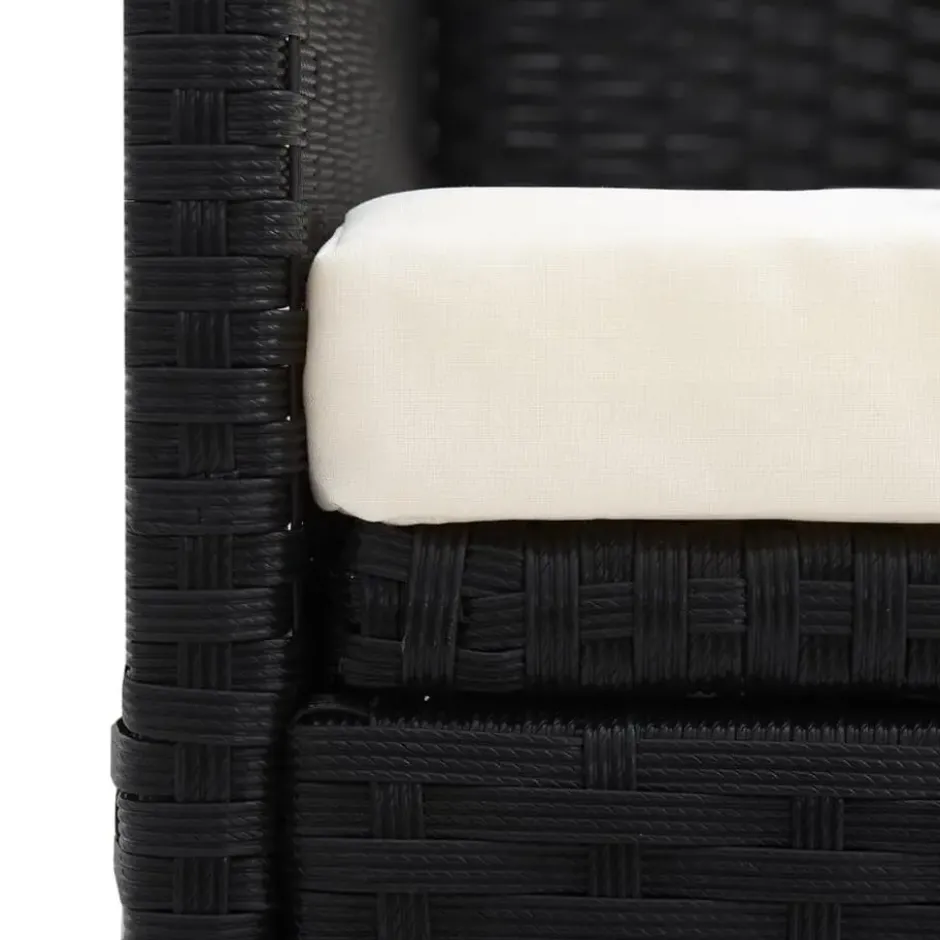 vidaXL - Loungebank - Zwart - Poly rattan