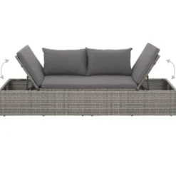 vidaXL - Loungebed - Grijs - Poly rattan
