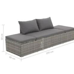 vidaXL - Loungebed - Grijs - Poly rattan