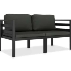 vidaXL - Loungeset - Antraciet - Aluminium