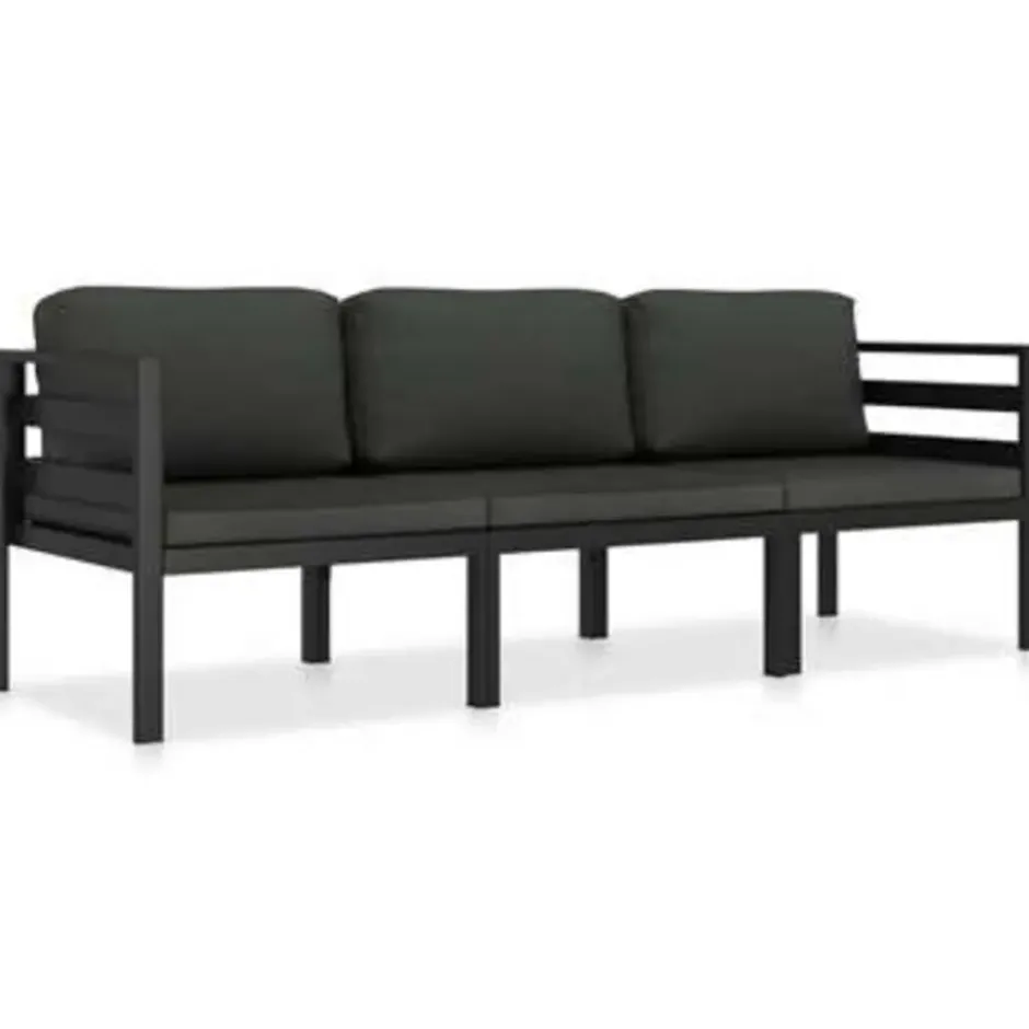 vidaXL - Loungeset - Antraciet - Aluminium