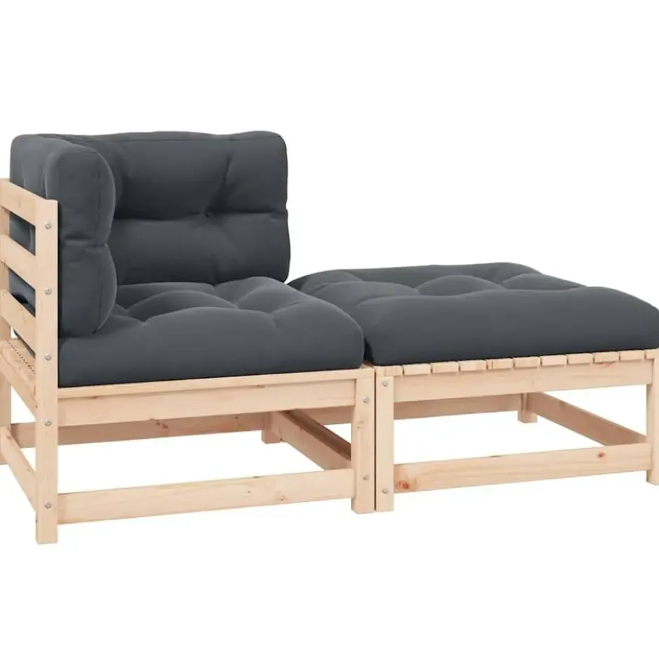 vidaXL - Loungeset - Antraciet - Grenenhout
