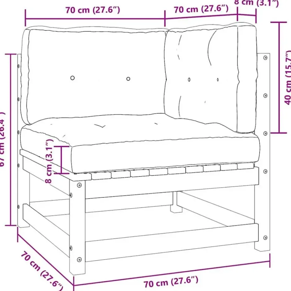 vidaXL - Loungeset - Antraciet - Grenenhout