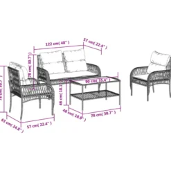 vidaXL - Loungeset - Bruin - Poly rattan