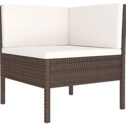 vidaXL - Loungeset - Bruin - Poly rattan - 6 stuks - Met kussens