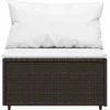 vidaXL - Loungeset - Bruin - Poly rattan - 3 stuks - Met kussens