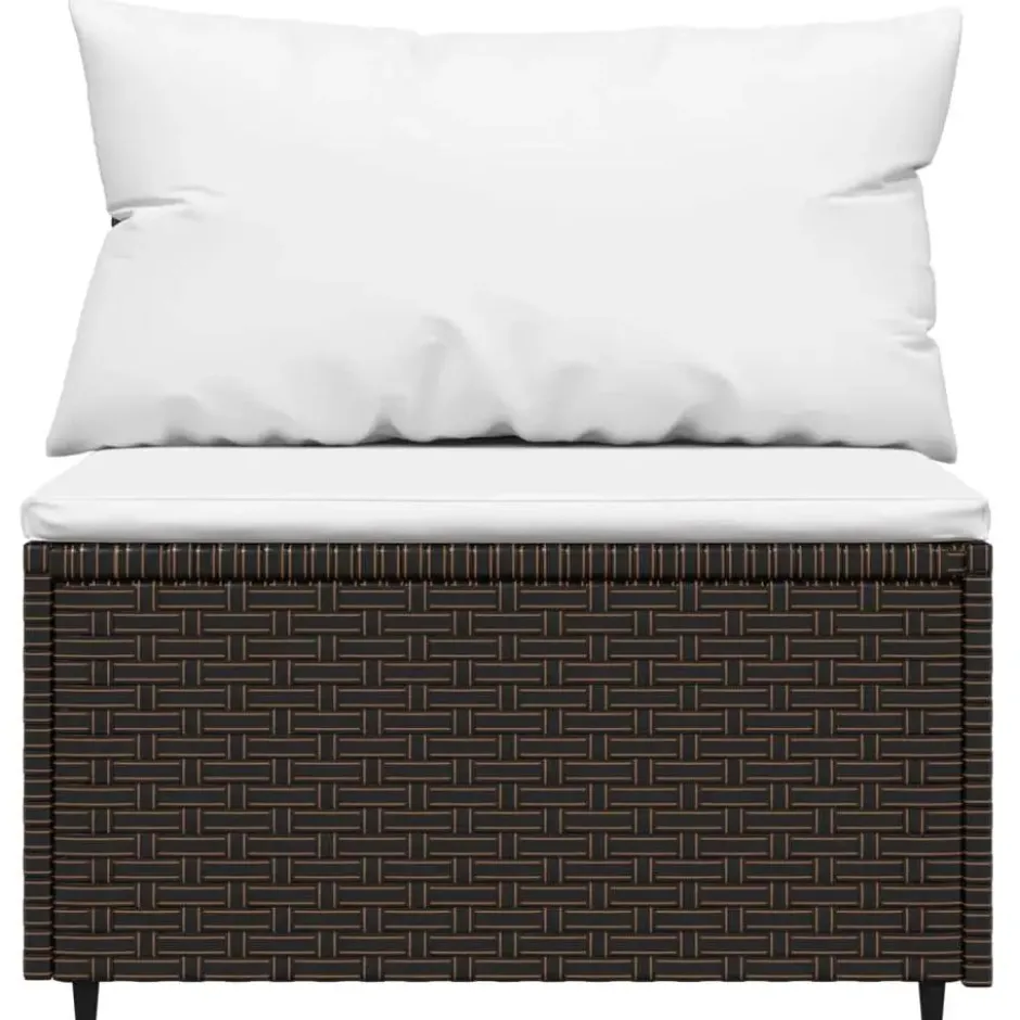 vidaXL - Loungeset - Bruin - Poly rattan - 3 stuks - Met kussens