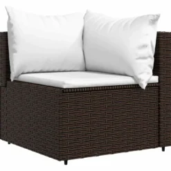 vidaXL - Loungeset - Bruin - Poly rattan - 4 stuks - Met kussens