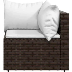 vidaXL - Loungeset - Bruin - Poly rattan - 4 stuks - Met kussens