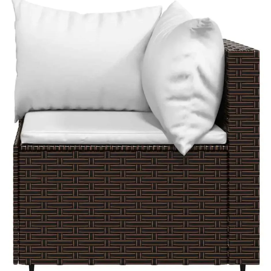 vidaXL - Loungeset - Bruin - Poly rattan - 4 stuks - Met kussens