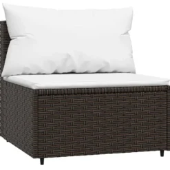 vidaXL - Loungeset - Bruin - Poly rattan - 4 stuks - Met kussens