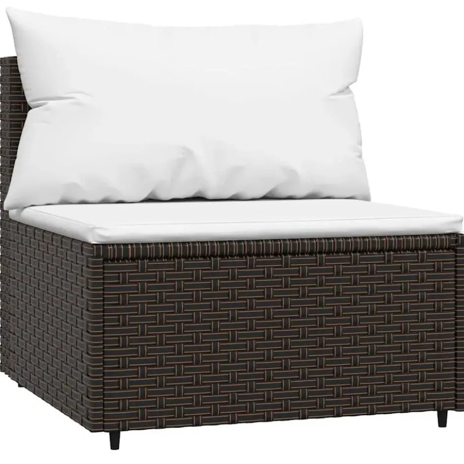 vidaXL - Loungeset - Bruin - Poly rattan - 4 stuks - Met kussens